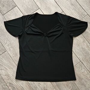 Anne Klein Black Short Sleeve Top Size L